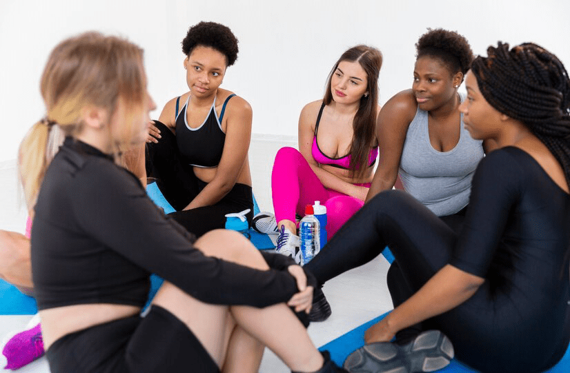 group women relaxing after work out 23 2148387772